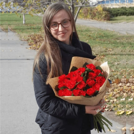 21 червона троянда 50 см "Ель_Торо"