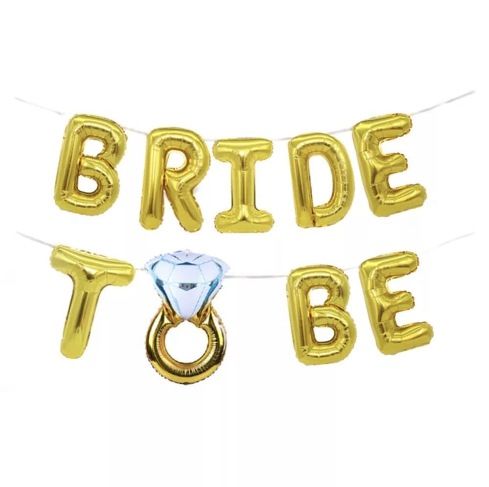 Фольговані літери "BRIDE TO BE" золоті