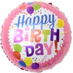 Кулька фольгована "Happy Birthday" фіолетова
