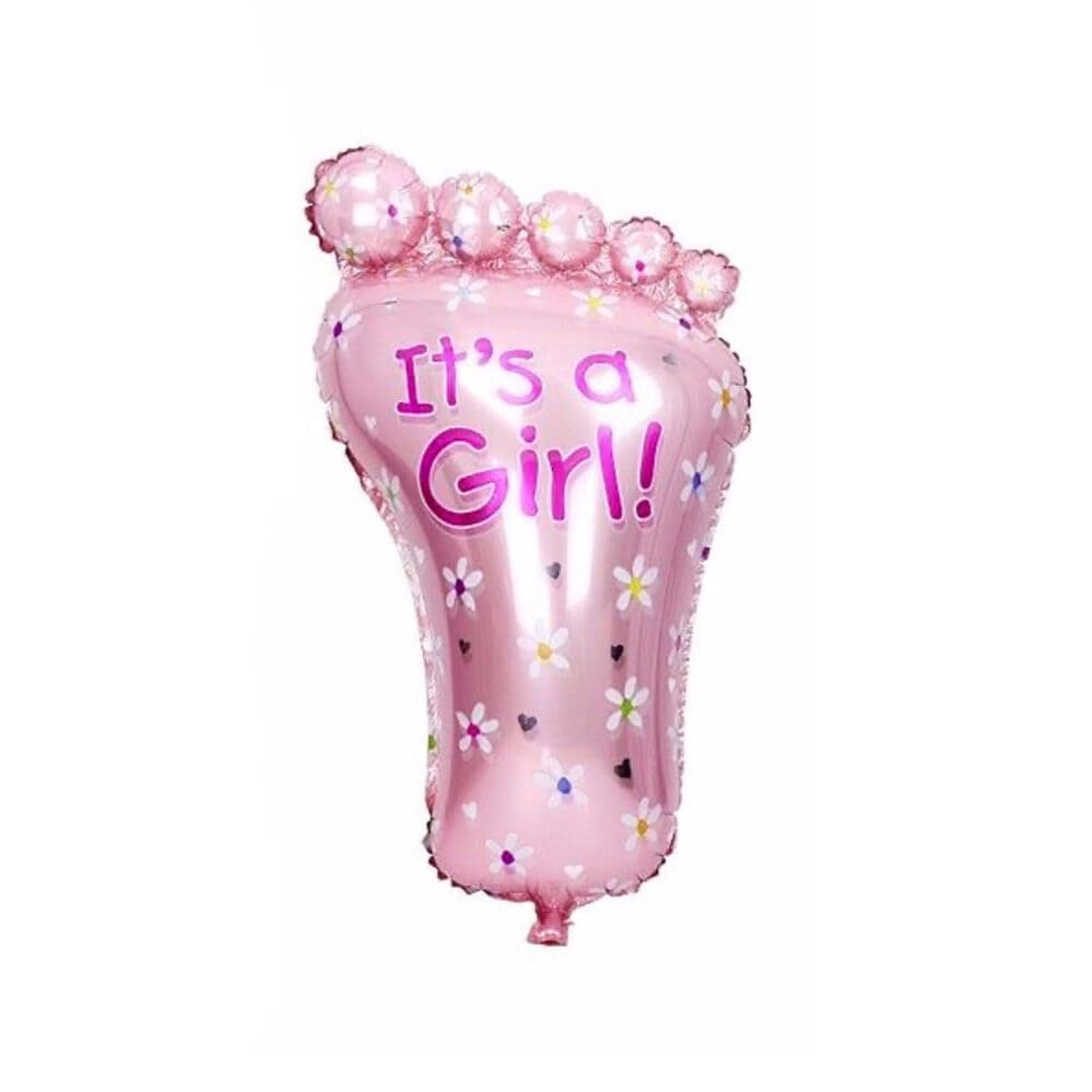 Фольгована кулька стопа дівчинки рожева