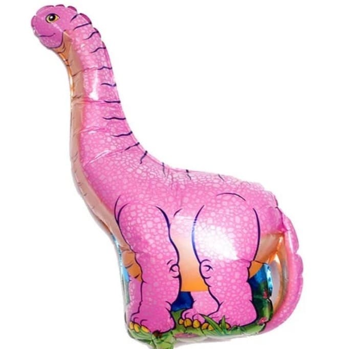 Фольгована кулька "Динозавр" рожевий