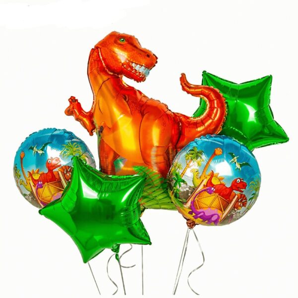 Набір фольгованих кульок "Динозавр" 5 шт
