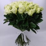 77 білих троянд 80 см "Аваланч"