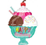 Фольгована кулька “Happy Birthday” морозиво