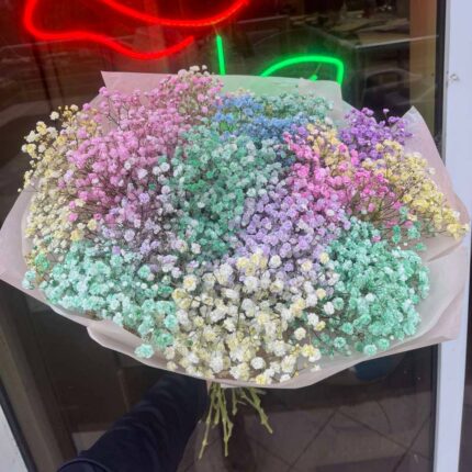 Кольоровий букет висушених квітів