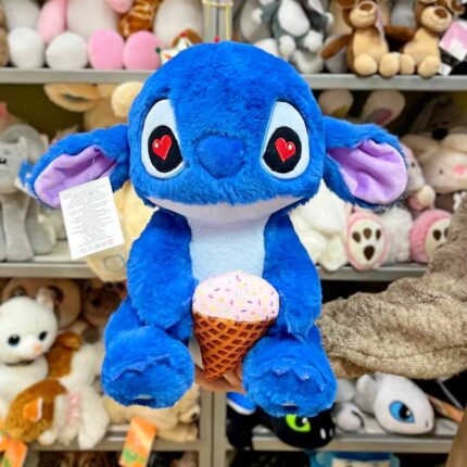 Синя плюшева іграшка з морозивом